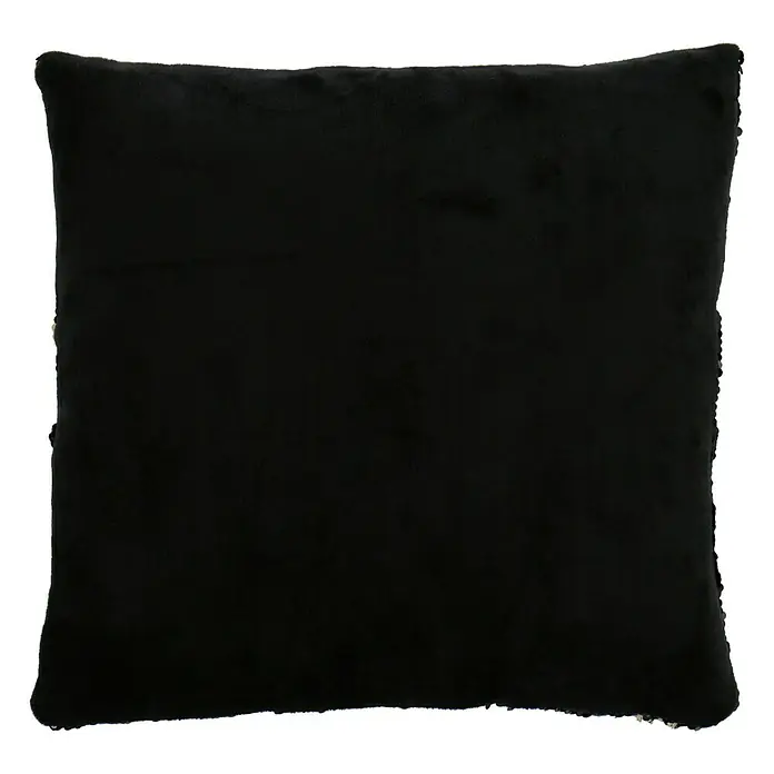 Kissen Pailletten - Schwarz/Gold, 35 x 35 cm, 100 % Polyester - Vorderansicht