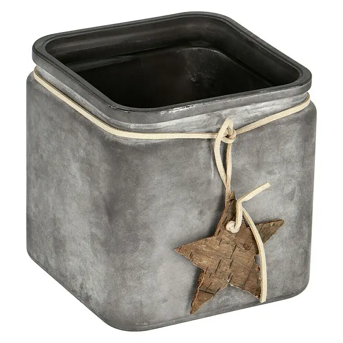 Vase Square Frost - L x B x H: 12 x 12 x 12 cm, Grau - Diagonale Ansicht