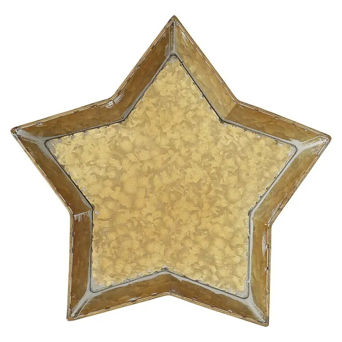Schale Stern - M, Gold, Metall - Ansicht von unten