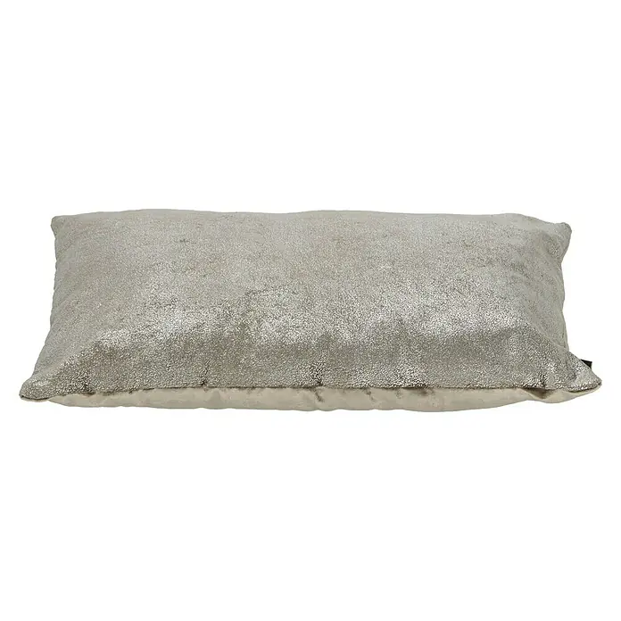 Kissen Foil - Taupe/Champagner, 45 x 25 cm, 100 % Polyester - Diagonale Ansicht