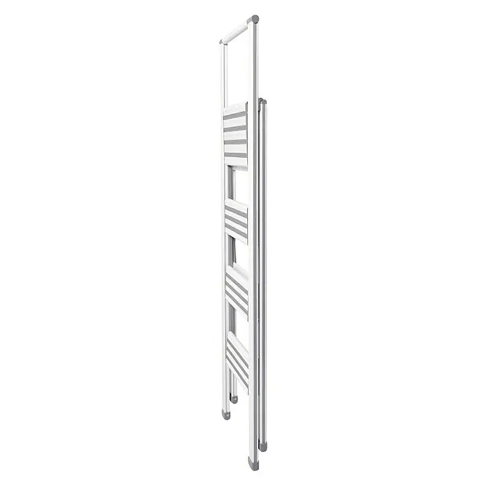 Wenko Preklopne ljestve Design - 4 stepenice, Aluminij, Bijele boje - Pogled s lijeve strane