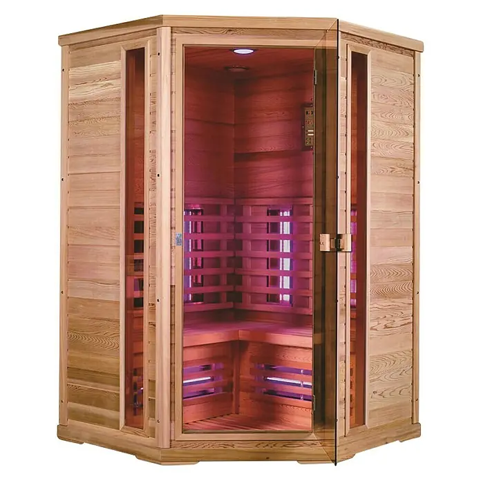 Sanotechnik Infracrvena sauna Apollo - 2.400 W, 6 reflektora s crvenim svjetlom, 130 x 130 x 200 cm - Pogled sprijeda