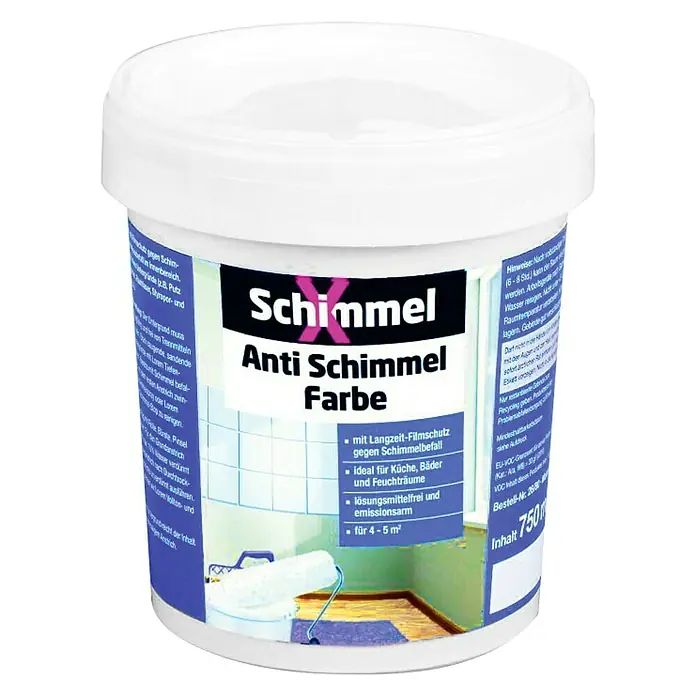SchimmelX Boja za zid - Bijele boje, 750 ml, Mat - Pogled sprijeda