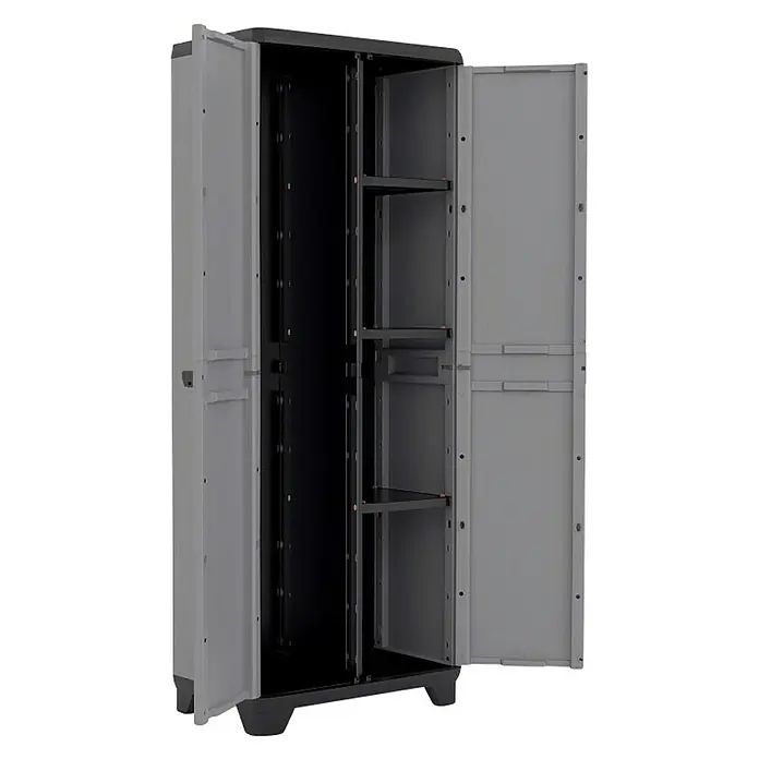 Keter Plastični ormar za uređaje Stilo - 68 x 39 x 173 mm, Nosivost: 10 kg/polica - Dijagonalni pogled