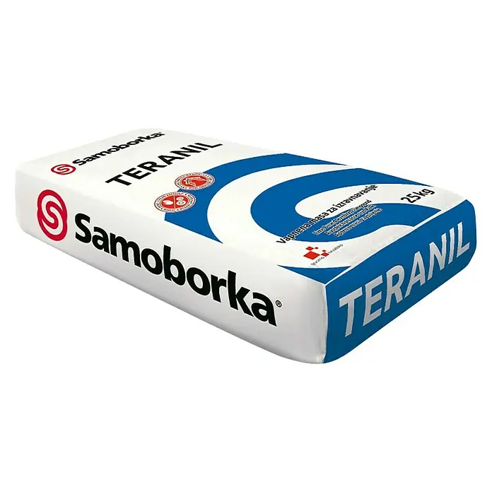 Samoborka Masa za fino zaglađivanje površina Teranil - Bijele boje, 25 kg - Dijagonalni pogled