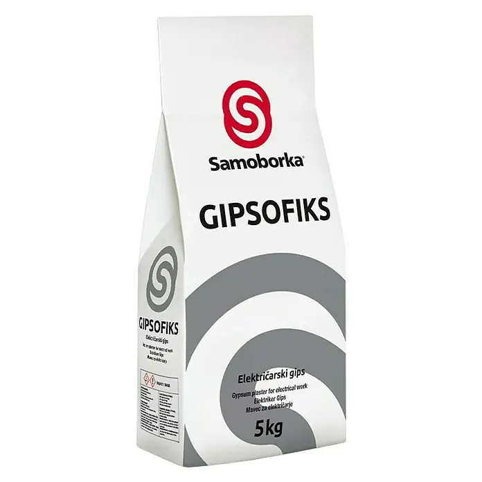 Samoborka Električarski gips Gipsofiks - 5 kg - Dijagonalni pogled