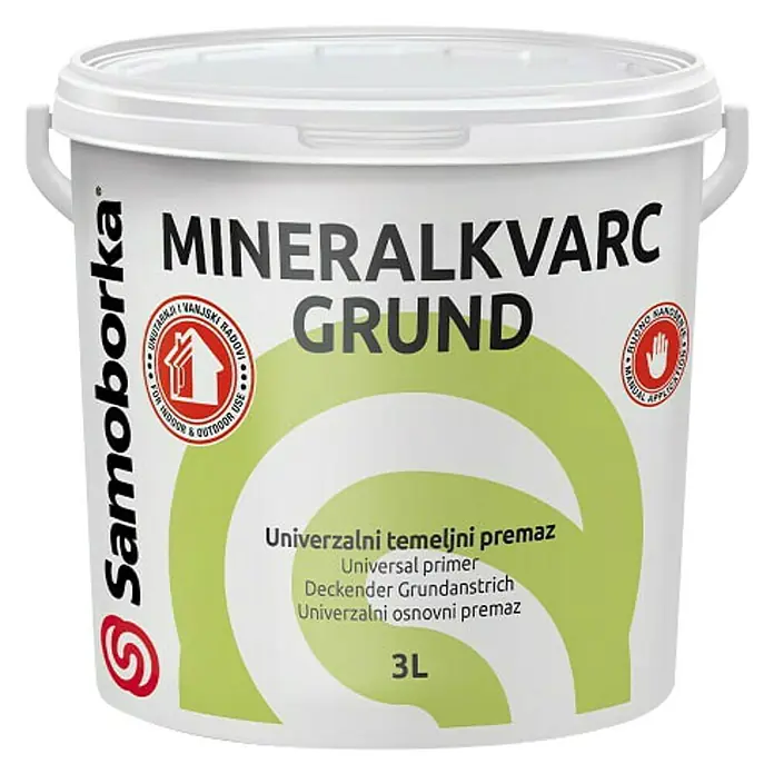 Samoborka Impregnacija mineralkvarc grund, obojeni - 3 l - Pogled sprijeda