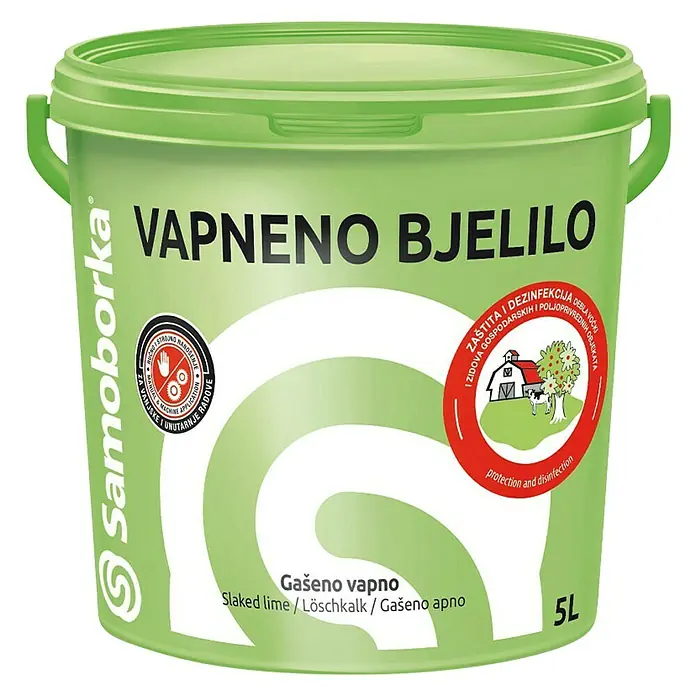 Samoborka Bijelo hidratizirano vapno - 5 l - Pogled sprijeda
