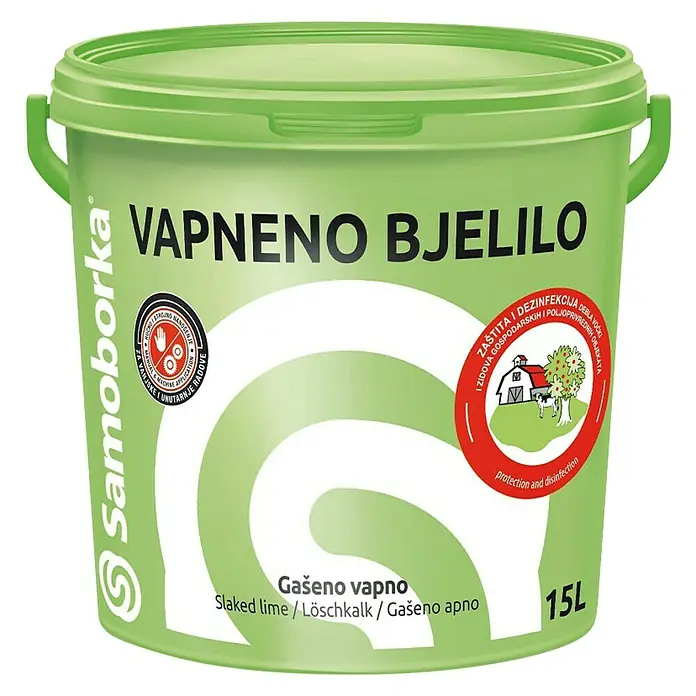 Samoborka Bijelo hidratizirano vapno - 15 l - Pogled sprijeda