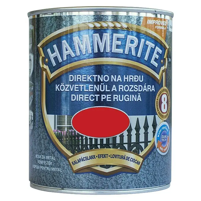 Hammerite Lak u boji - Crvene boje, 750 ml, Sjaj - Pogled sprijeda