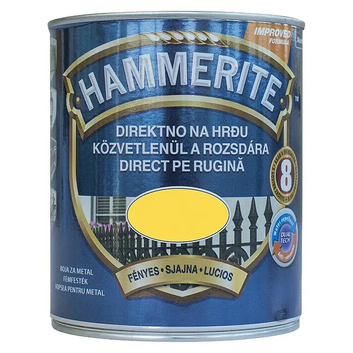Hammerite Lak u boji - Žute boje, 750 ml - Pogled sprijeda