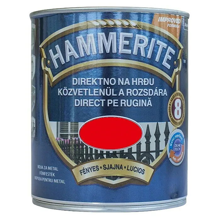 Hammerite Lak u boji - Crvene boje, 750 ml - Pogled sprijeda