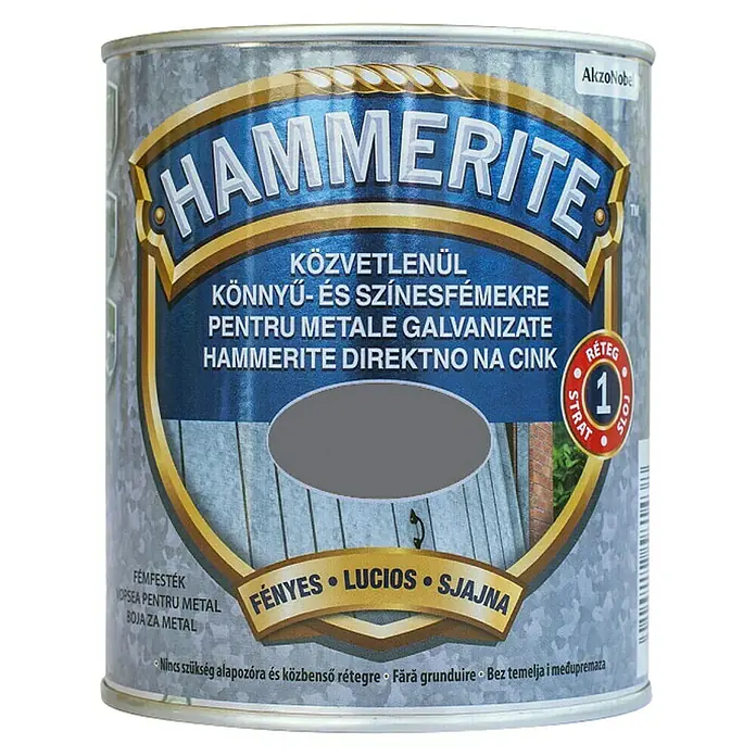 Hammerite Lak u boji Direct to Zink - Srebrno s metalnim efektom, 750 ml - Pogled sprijeda