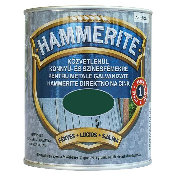 Hammerite Lak u boji "Direct to Zink" - Tamnozelene boje, 750 ml, Sjaj - Pogled sprijeda