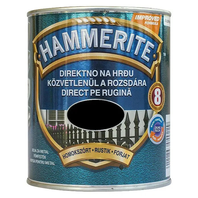 Hammerite Lak u boji - Crne boje, 750 ml - Pogled sprijeda