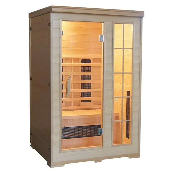 Sanotechnik Infracrvena sauna Kombi - 2.100 W, 5 keramičkih grijalica, 124 x 116 x 190 cm - Dijagonalni pogled