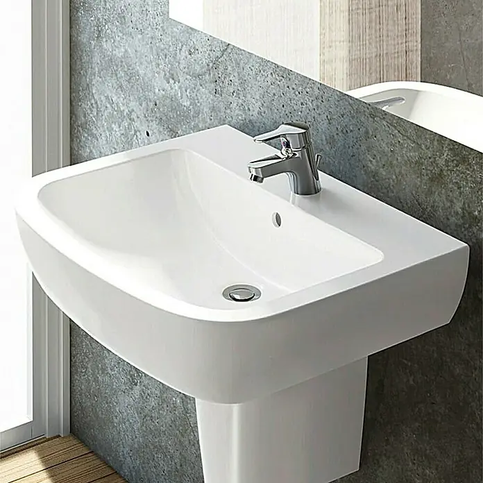 Ceramica Dolomite Gemma 2 Nadgradni umivaonik - Š x D: 50 x 42 cm, Sredina, S preljevom, Bijela boja - Živopisni prikaz