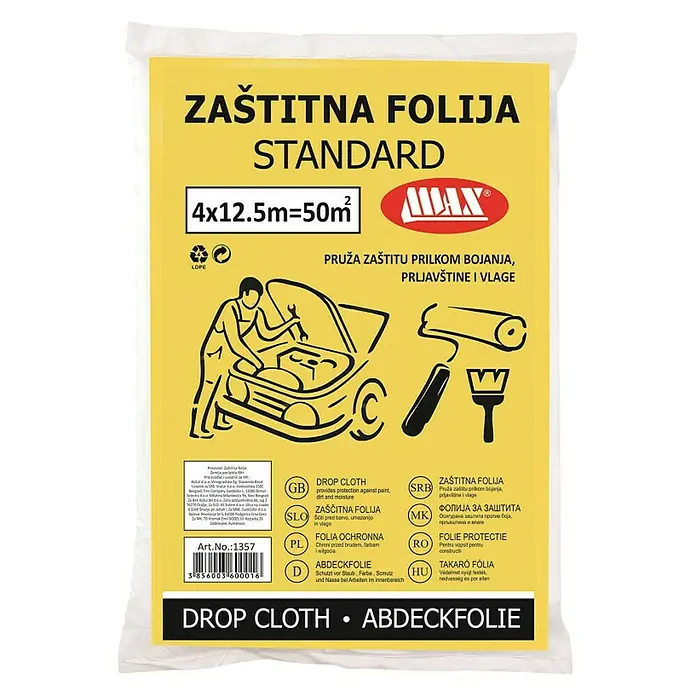 Zaštitna folija - D x Š: 12,5 x 4 m, 50 m² - Pogled odozgo