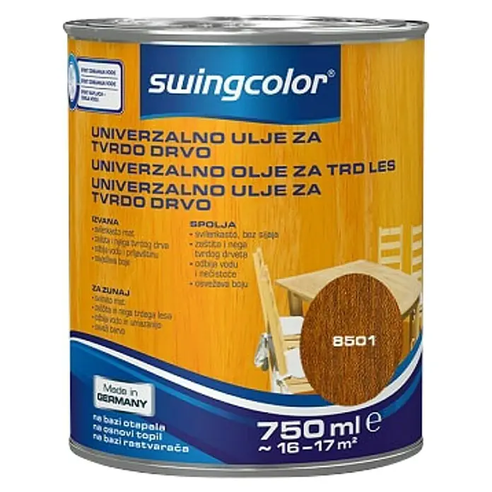swingcolor Univerzalno ulje za tvrdo drvo - Meranti, 750 ml - Pogled sprijeda