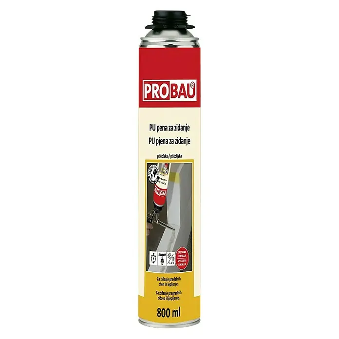 Probau PU pjena za pištolj - 800 ml, Poliuretan (PU) - Pogled sprijeda