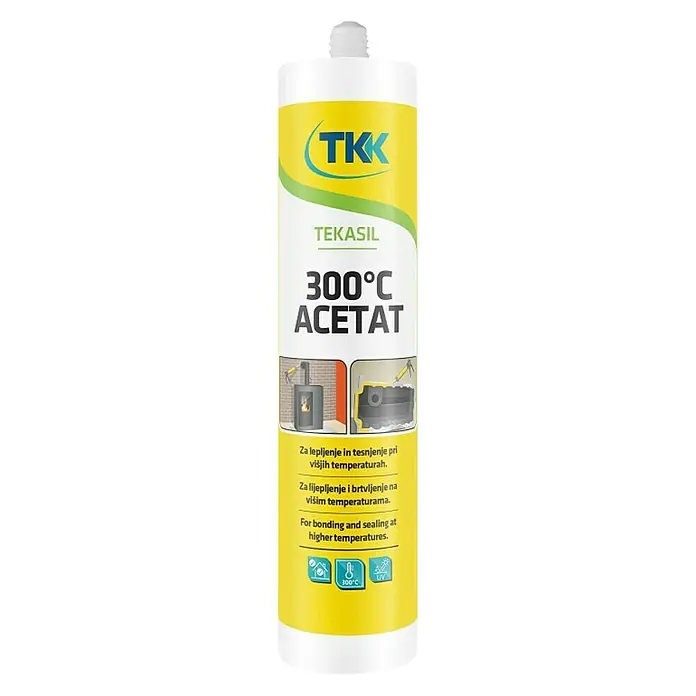 Masa za brtvljenje Tekasil 300 C Acetat - Crne boje, 300 ml - Pogled sprijeda