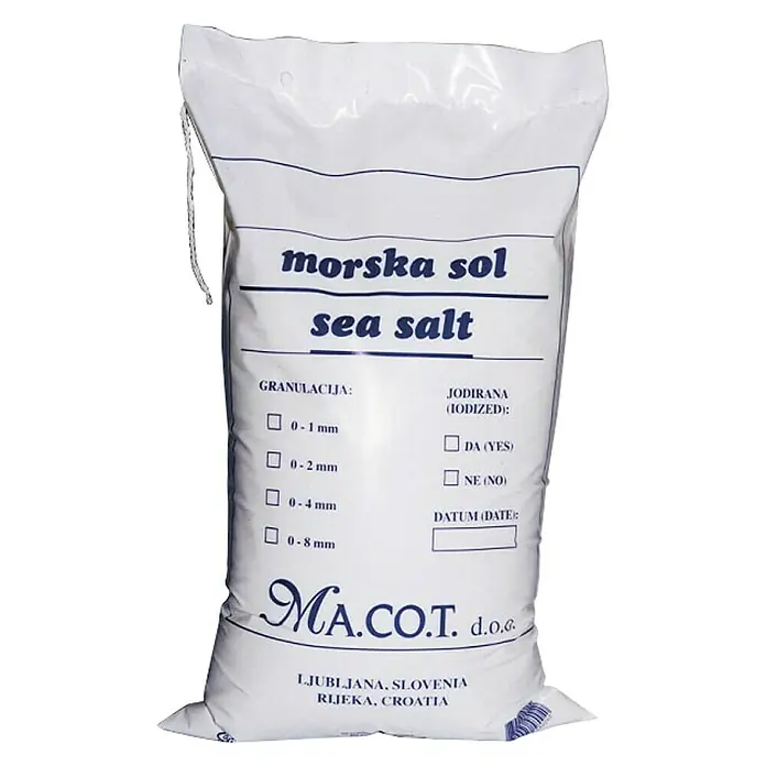 Morska sol - 25 kg, Vreća - Pogled sprijeda