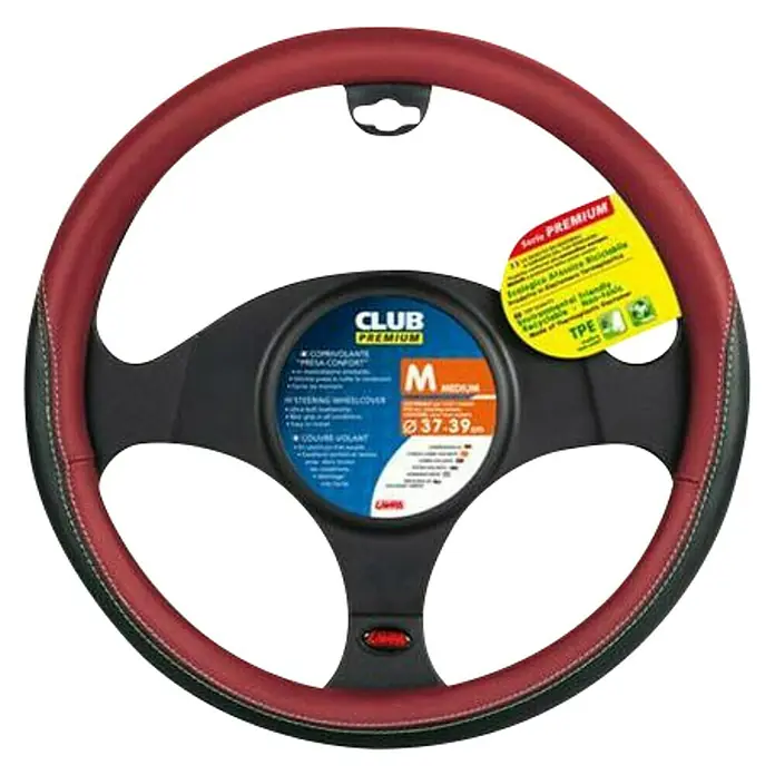 Zaštitna navlaka za volan Club Premium 37/39cm - Crvene boje - Pogled odozgo