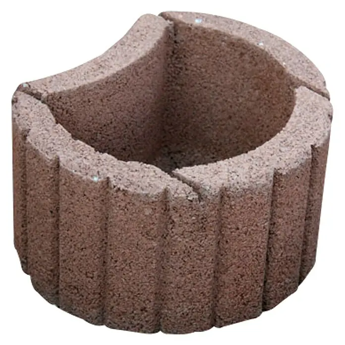 Škarpni element za cvijeće - 36 x 27 x 20 cm, Smeđe boje, Beton - Dijagonalni pogled