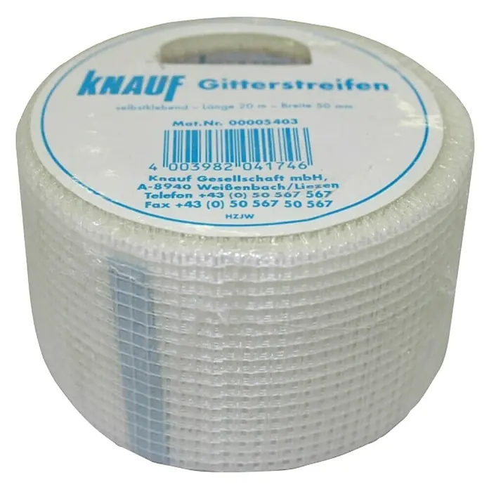 Knauf Ljepljiva mrežica za učvršćivanje - 20 m x 50 mm, Samoljepljivo - Pogled odozgo