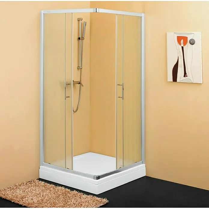 Kolpa San Kutna tuš kabina TKK 80/K SQ Line - D x Š x V: 80 x 80 x 190 cm, Debljina: 5 mm, Srebrne boje - Živopisni prikaz