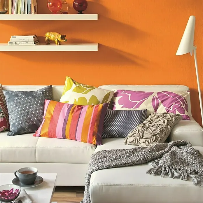 SCHÖNER WOHNEN-Farbe Wandfarbe Trendfarbe - Mango, 2,5 l, Matt, Konservierungsmittelfrei - Stimmungsaufnahme