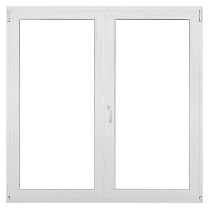 Dvostruki prozor s kvakom - Š x V: 100 x 100 cm, DIN desno, Bijele boje - Pogled sprijeda