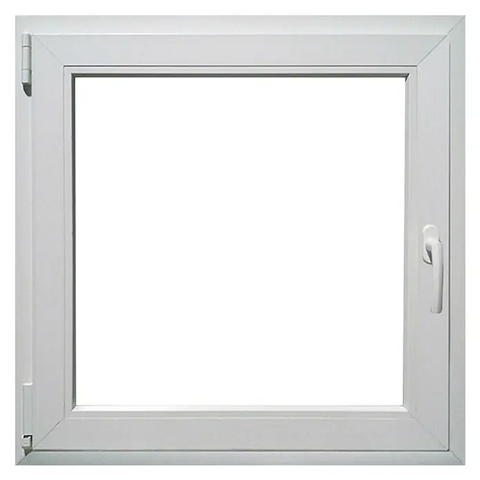 PVC prozor s kvakom - Š x V: 80 x 80 cm, DIN lijevo, Bijele boje - Pogled sprijeda