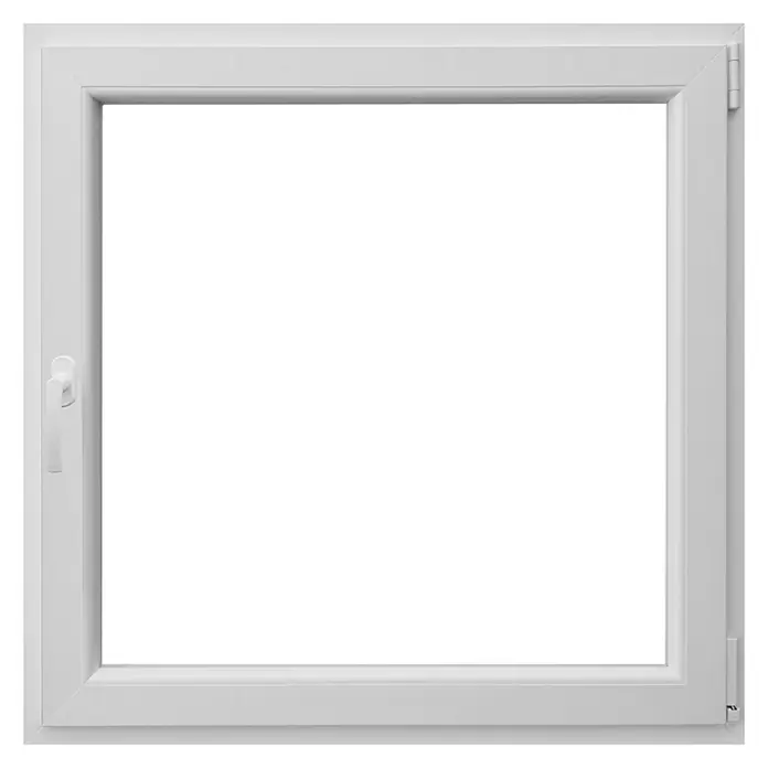 PVC prozor s kvakom - Š x V: 120 x 120 cm, DIN desno, Bijele boje - Pogled sprijeda