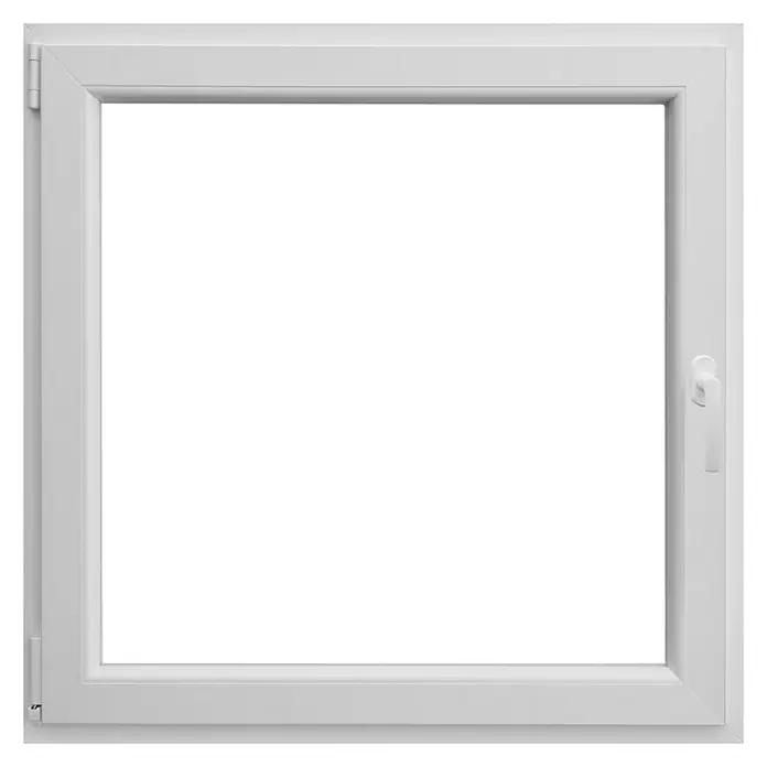 PVC prozor s kvakom - Š x V: 120 x 120 cm, DIN lijevo, Bijele boje - Pogled sprijeda
