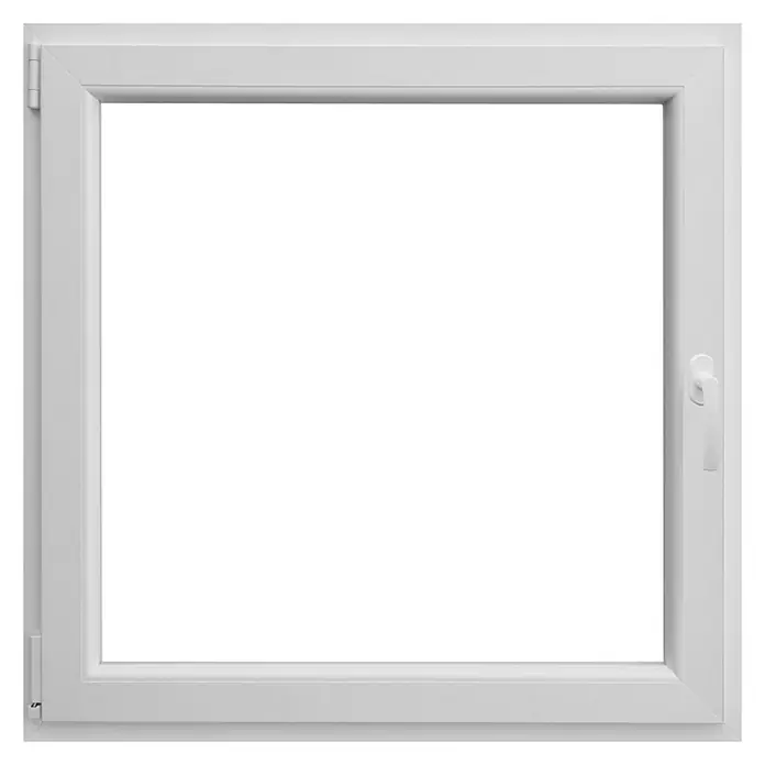 PVC prozor s kvakom - Š x V: 80 x 80 cm, DIN lijevo, Bijele boje - Pogled sprijeda