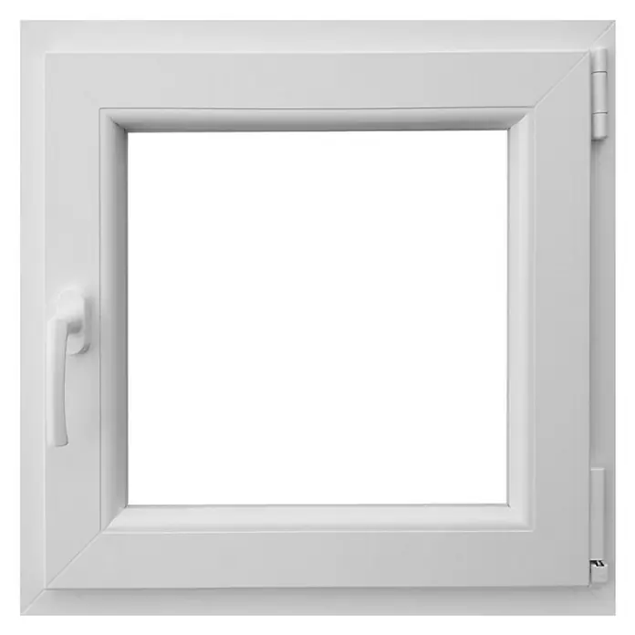 PVC prozor s kvakom - Š x V: 50 x 50 cm, DIN desno, Bijele boje - Pogled sprijeda