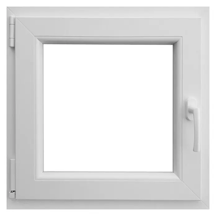 PVC prozor s kvakom - Š x V: 50 x 50 cm, DIN lijevo, Bijele boje - Pogled sprijeda