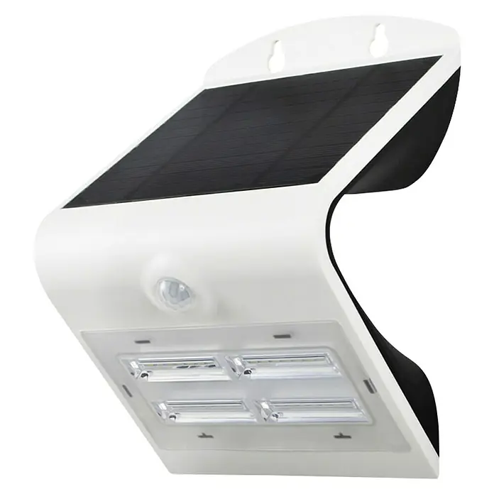 Solarna vanjska zidna LED svjetiljka - 3,5 W, Bijele boje, Senzor pokreta - Dijagonalni pogled