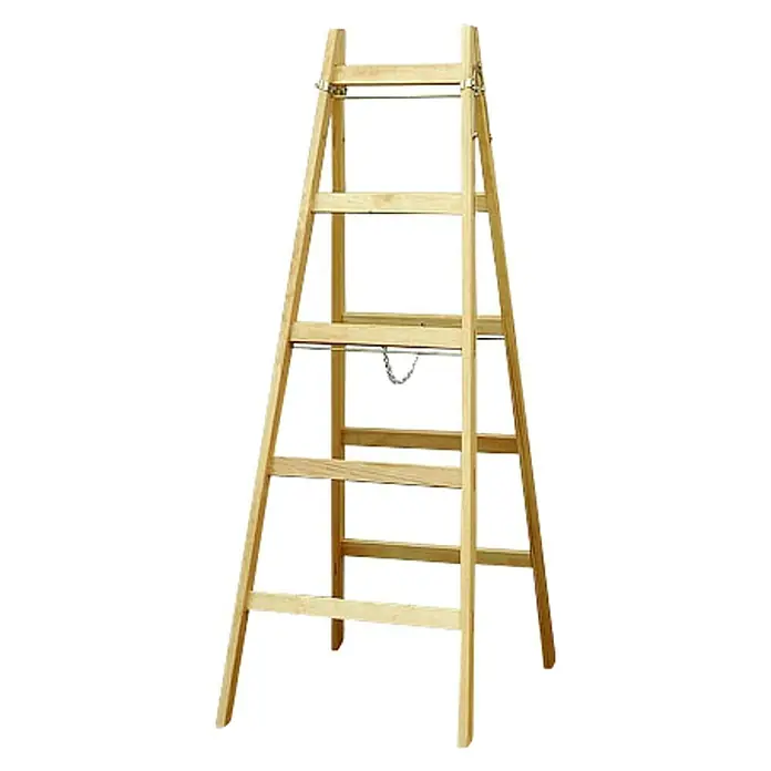 Drvene ljestve - 2 x 5 stepenica, 150 kg, 156 cm - Dijagonalni pogled
