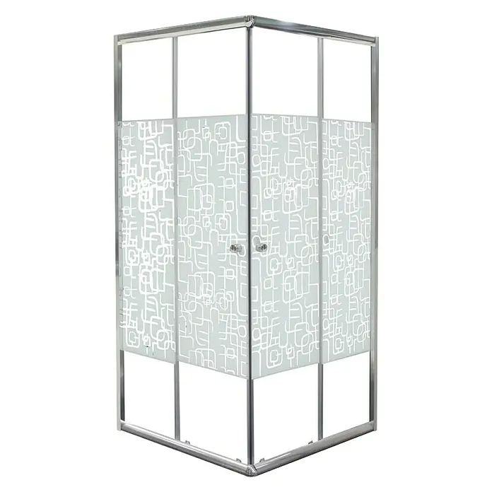 Kutna tuš kabina Como - D x Š x V: 90 x 90 x 190 cm, Debljina: 4 mm, Srebrne boje - Pogled sprijeda
