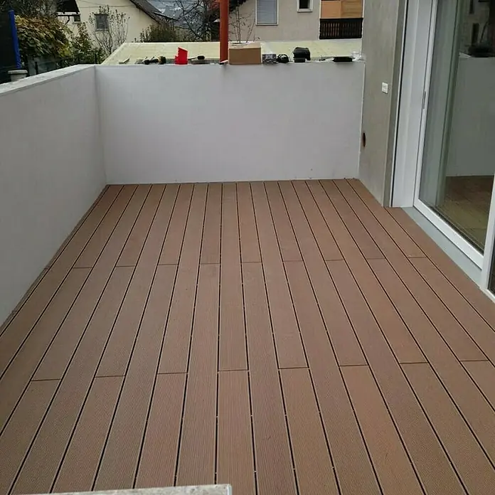 WPC daska za terasu - 400 x 15 x 2,5 cm, Tamnosmeđe boje - Živopisni prikaz
