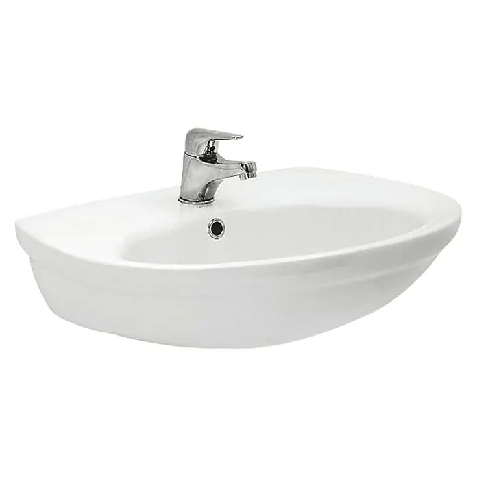 Cersanit Nadgradni umivaonik Roma/Eko - Š x D: 55 x 45,5 cm, Bijela boja - Dijagonalni pogled