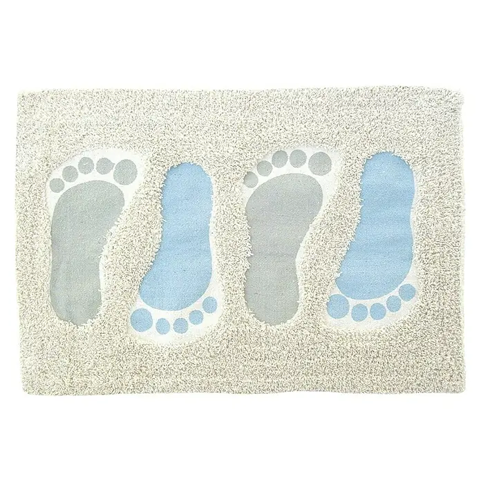 Kupaonski tepih Foot, plava - 60 x 40 cm - Pogled s gornje strane
