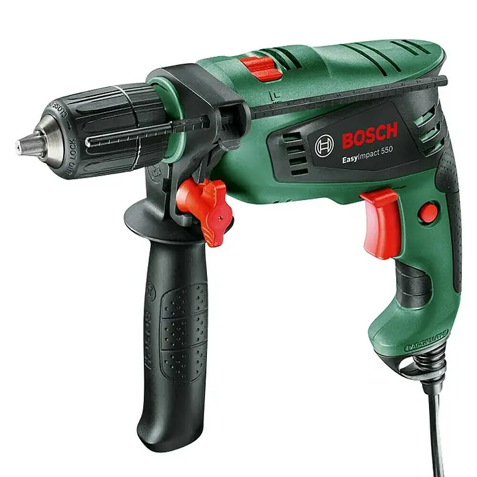Bosch Udarna bušilica EasyImpact 550 - 550 W, Broj okretaja pri praznom hodu: 50 okr/min - 3.000 okr/min, Broj udaraca: 0 /min - 33.000 /min - Pogled s lijeve strane
