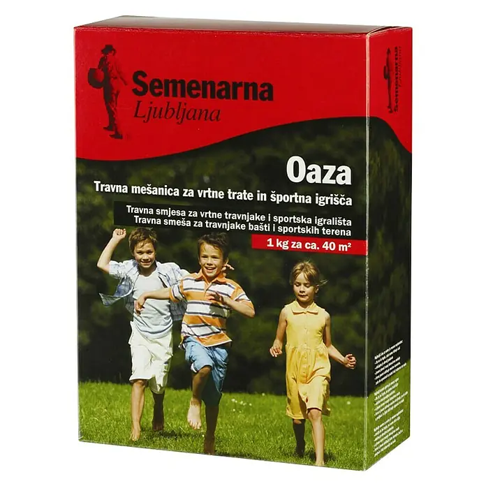 Sjeme za travu za igrališta i sportske travnjake Oaza - 1 kg, 40 m² - Dijagonalni pogled