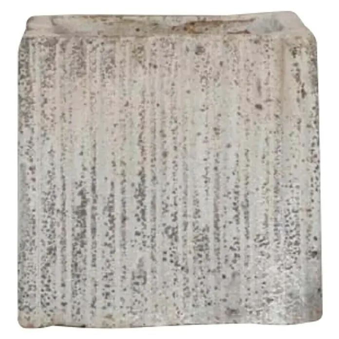 Plastična žardinjera Cube Deep Sea  Antik White - Vanjska dimenzija (D x Š x V): 23 x 23 x 22 cm, prirodni materijali, Svijetlosive boje - Pogled sprijeda