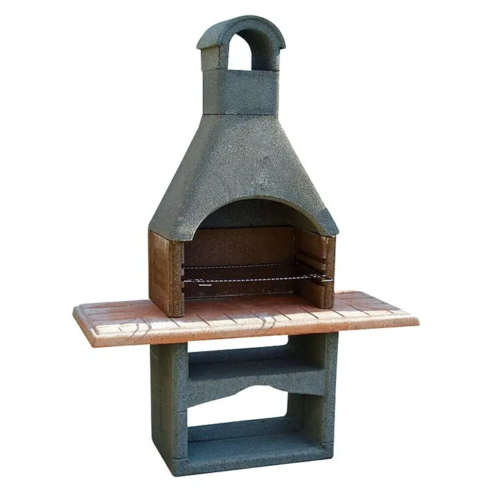 Kamin za roštiljanje  Liapor Lecca 004 - Dimenzija ložišta: 64 x 40 cm, D x Š x V: 147 x 67 x 206 cm - Dijagonalni pogled