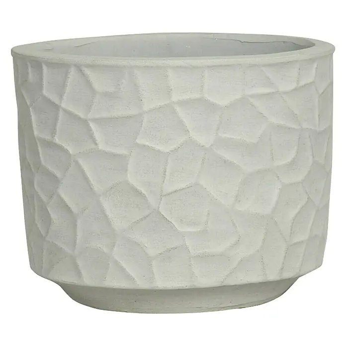 Okrugla tegla za cvijeće - Vanjska dimenzija (ø x V): 44 x 36 cm, prirodni materijali, Sive boje - Pogled sprijeda