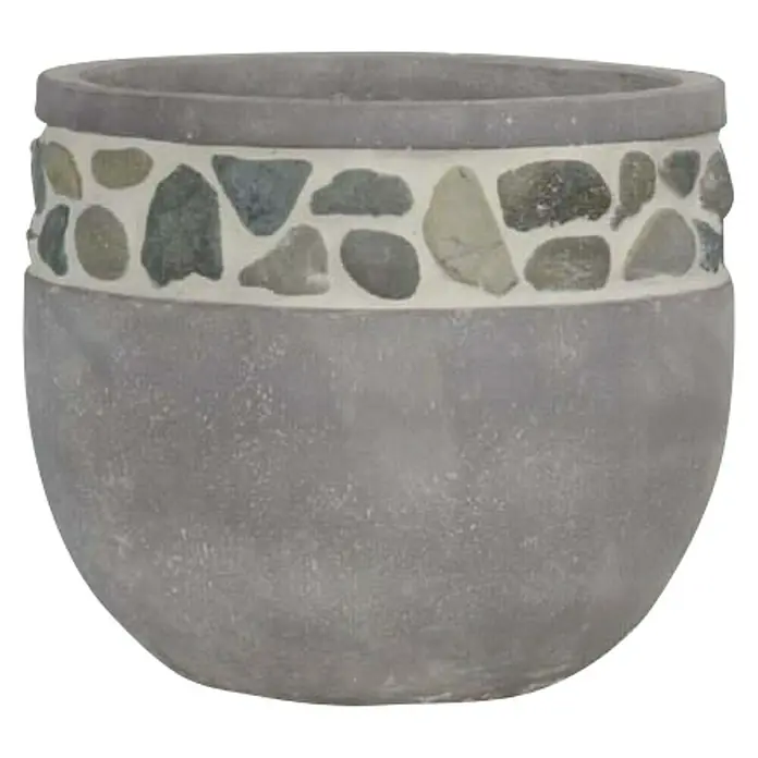 Tegla za cvijeće Cement - Vanjska dimenzija (ø x V): 37 x 37 cm, Beton, Svijetlosive boje - Pogled sprijeda